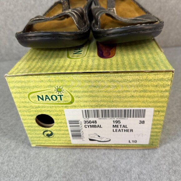 Naot Womens 38 Cymbal Metal Leather Sandals Summer Bronze Strappy US 7 - 7.5 NEW - Picture 4 of 15